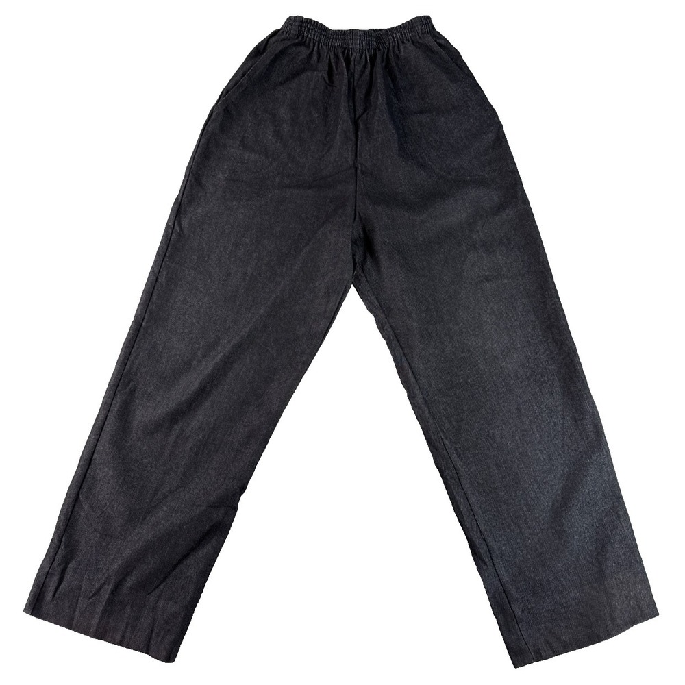 Pams Closet Pull On Pants Womens 20W Black Straight Leg Elastic Waist Casual